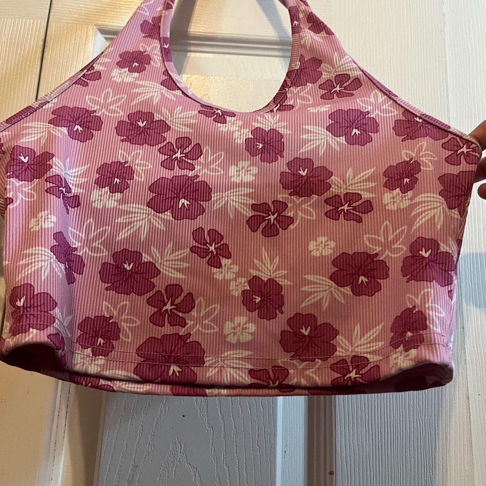 SHEIN Pink and White Crop Top